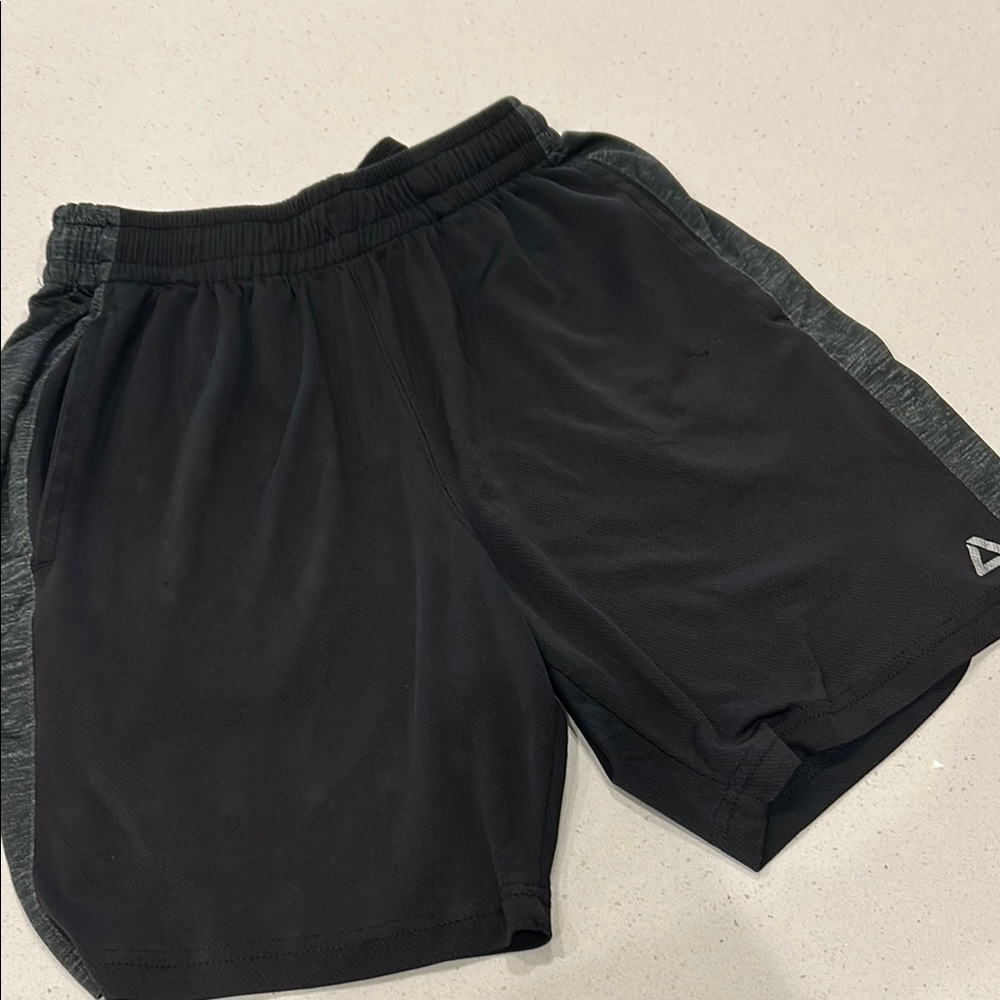 Tec-One Black Athletic Shorts with Elastic Waistband and Moisture-Wicking Fabric